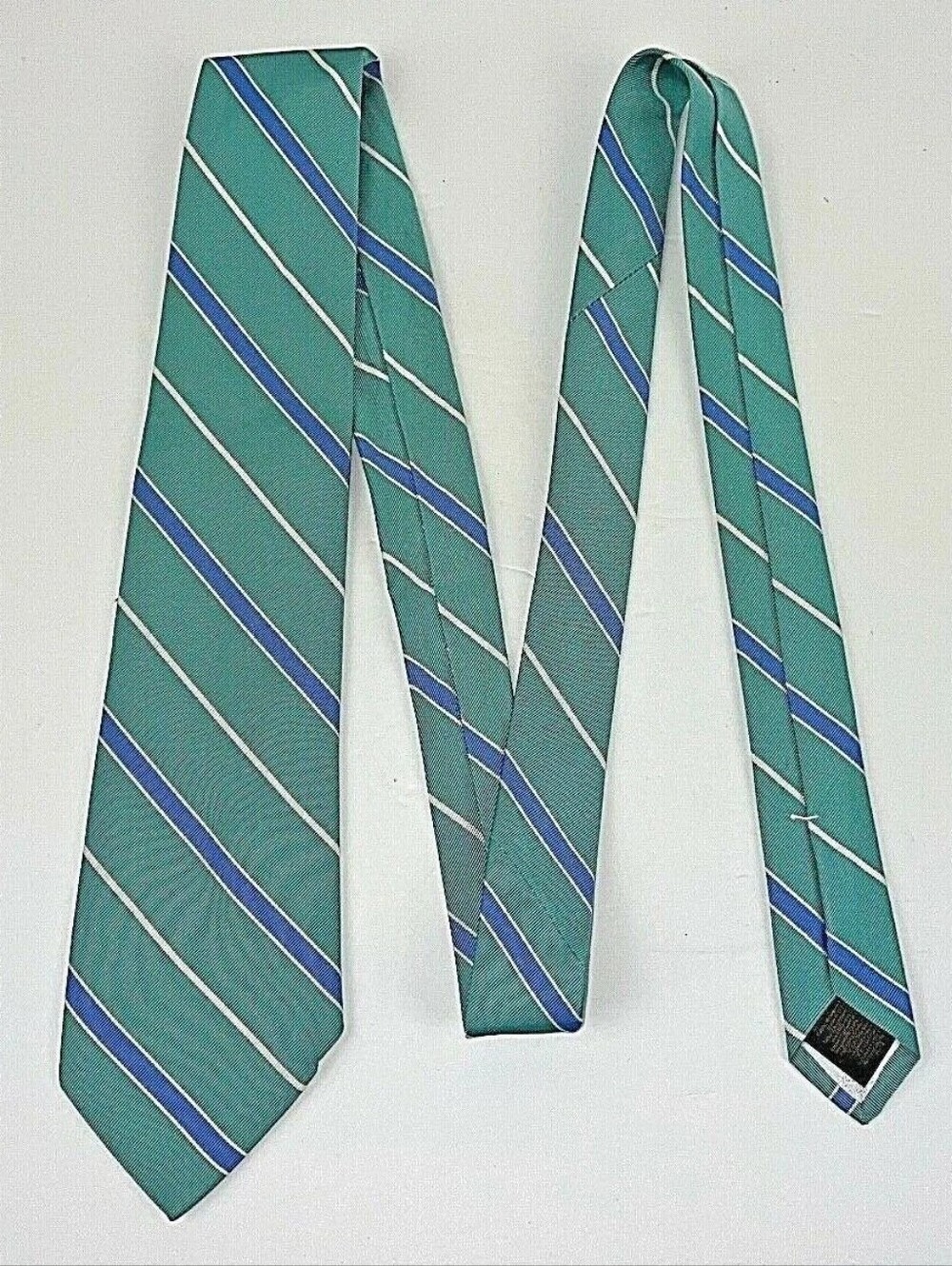 Brooks Brothers Green & Blue Stripe Men’s Tie EUC
